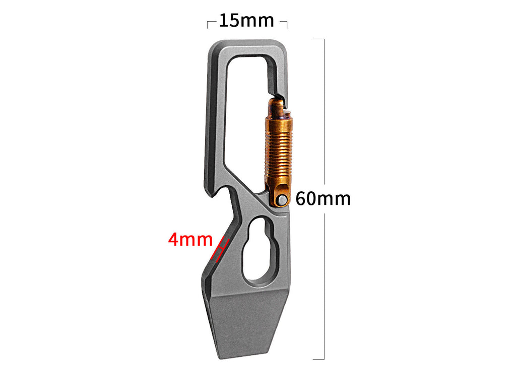 Titanium Multi-Tool Carabiner for Men - EDC Gear & Outdoor Survival Tool - Heavy-Duty Keychain Tool for Hiking, Camping, and Everyday Carry