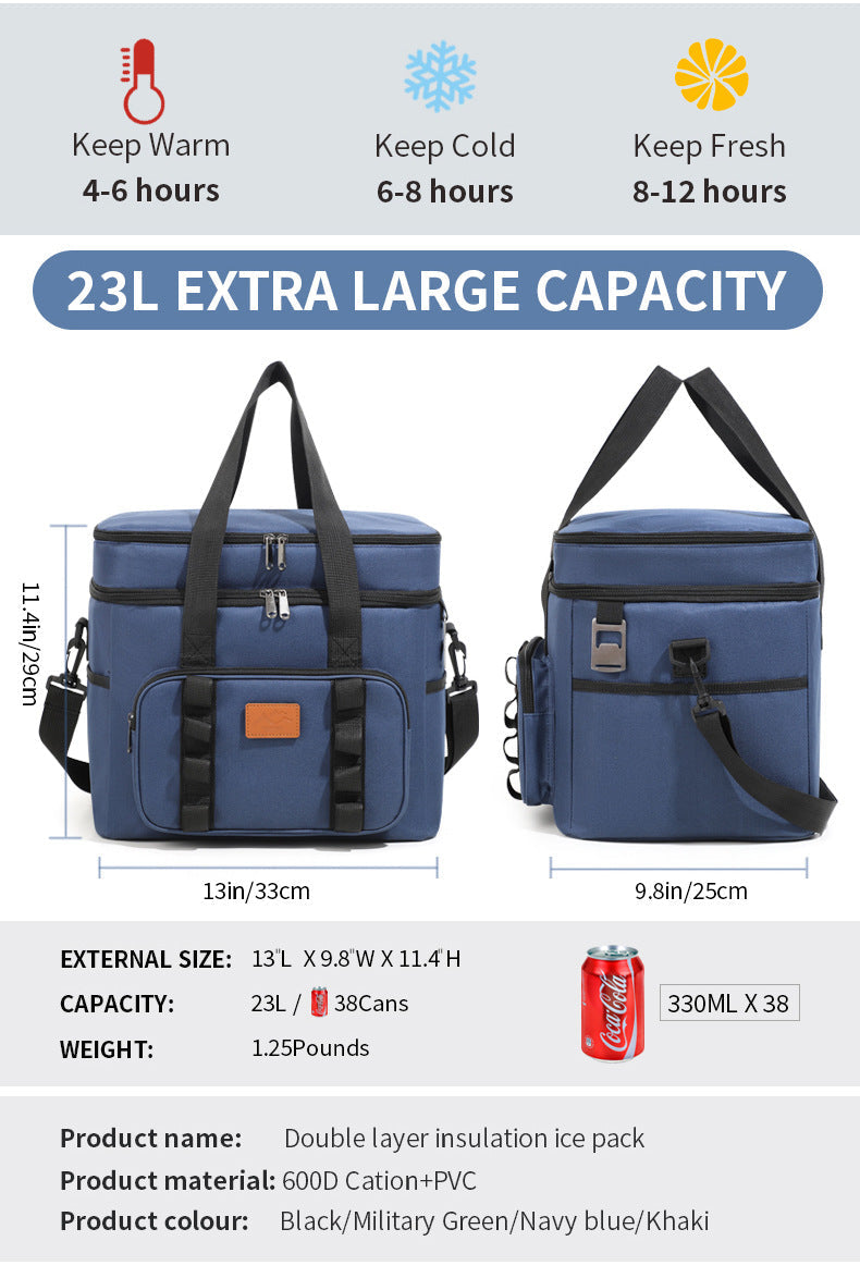 NNEDSZ Green 23L Extra Large Insulated Cooler Bag with Double Layers